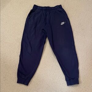 Nike Kids Navy Joggers with White Logo